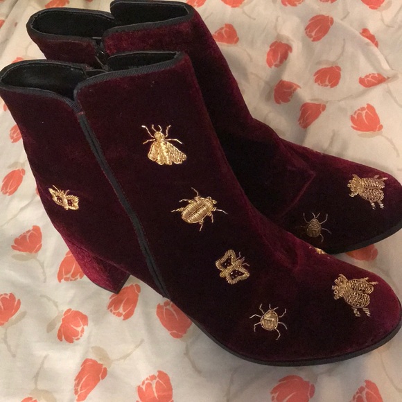 naughty monkey Shoes - Red Velvet Booties naughty monkey